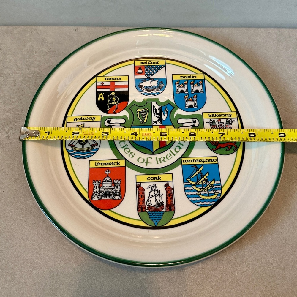 VINTAGE “CITIES OF IRELAND”SOUVENIR CERAMIC PLATE 9” A BREENSON PRODUCT DUBLIN - Picture 3 of 5